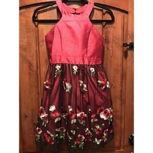 Speechless lace Overlay dress red girls Black Flower Green Size 10 Holiday